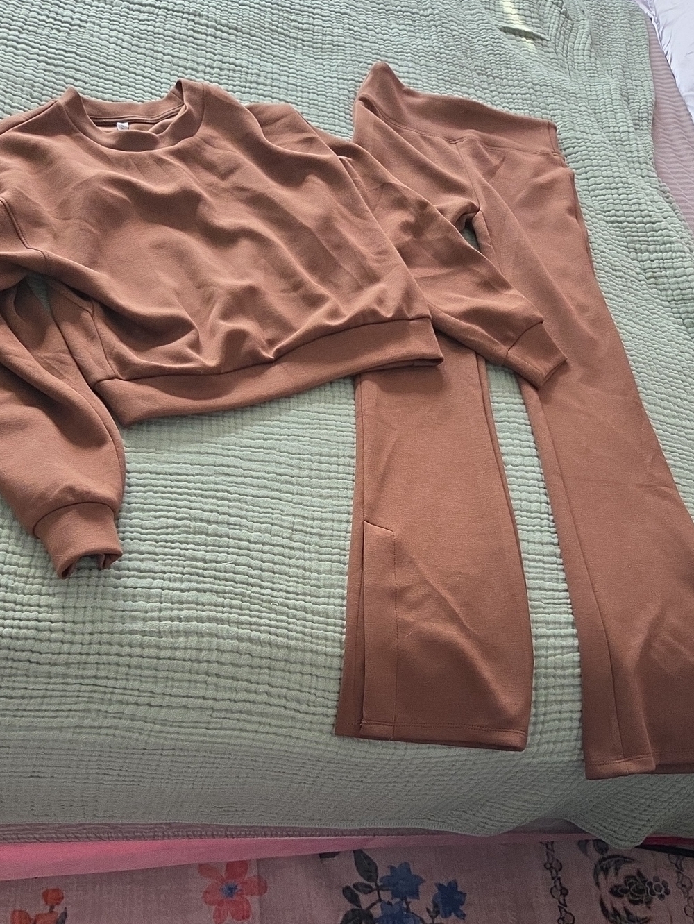 Love Tree Brown Crewneck Top And Pants Set